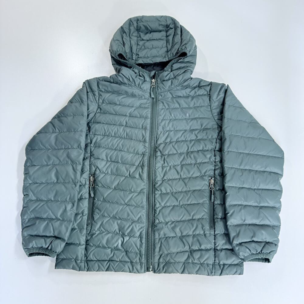 Mountain Hardwear Youth M Green Puffer Jacket Padded Insulated Hooded Coat Warm